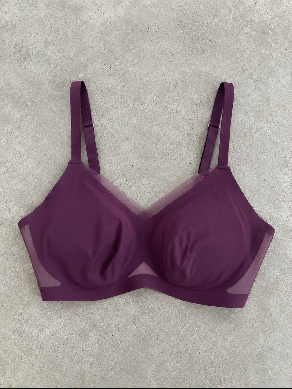 Honeylove Crossover LiftWear Bra 3X Plum Purple Wireless Mesh Support Comfort